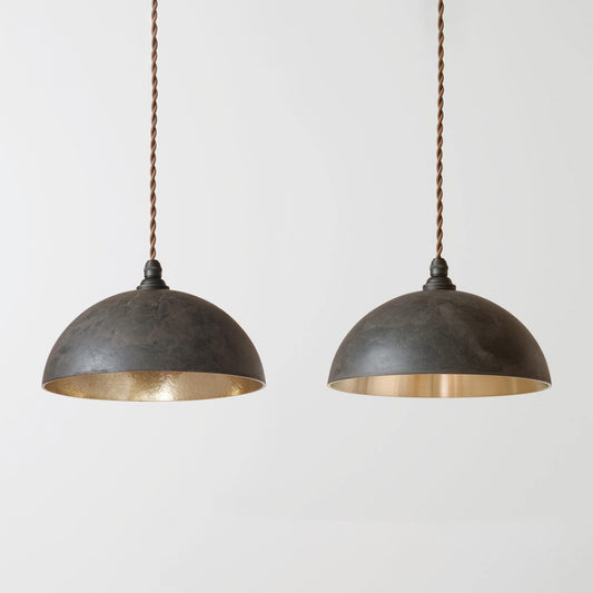 Ihada Brass Hemispheric Pendant Lamp