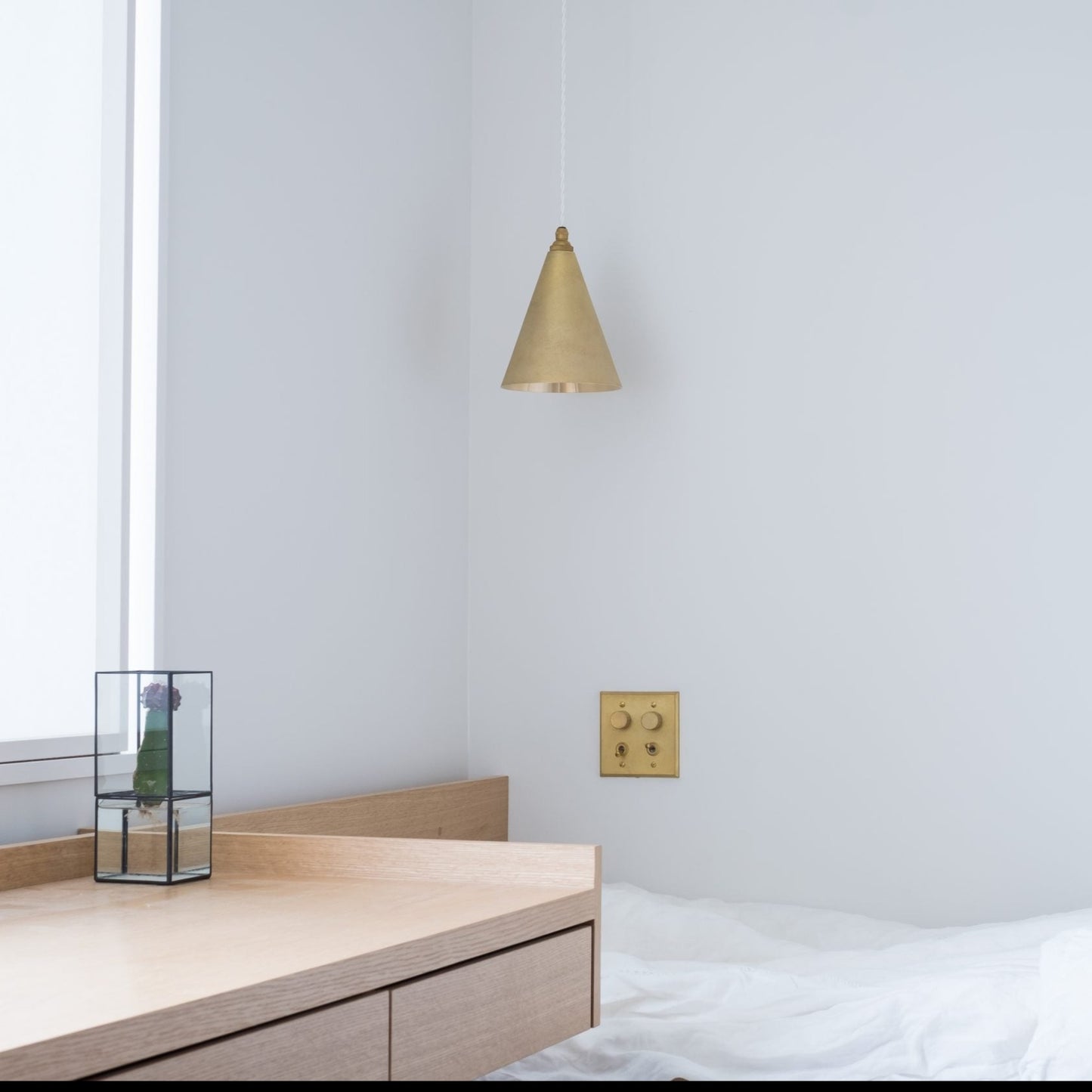 Ihada Brass Conical Pendant Lamp