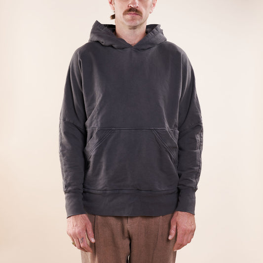 2-Pocket Knit Anorak, Chestnut Black Organic Cotton French Terry