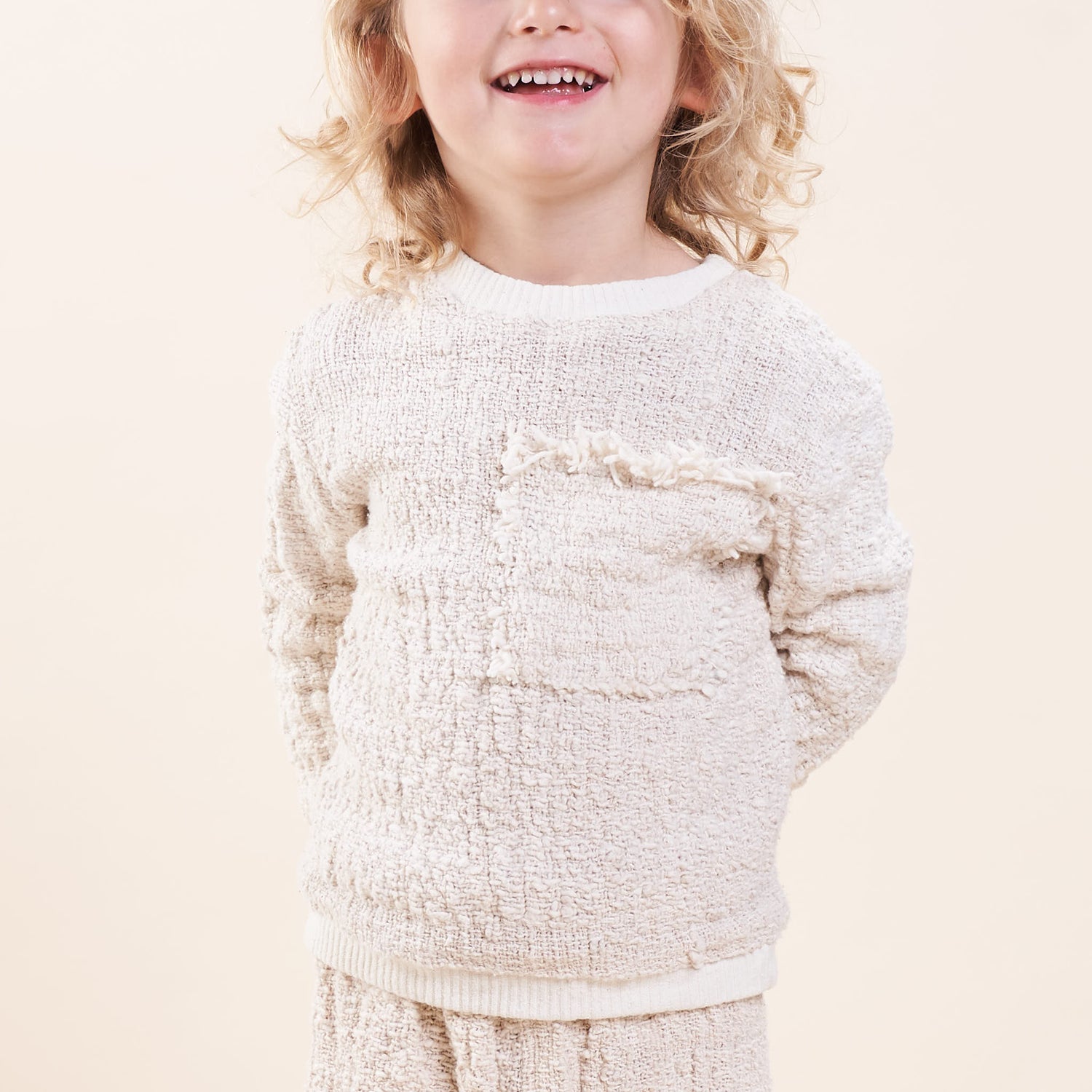 Kids' Sweatershirt, Undyed Handspun Natural Cotton