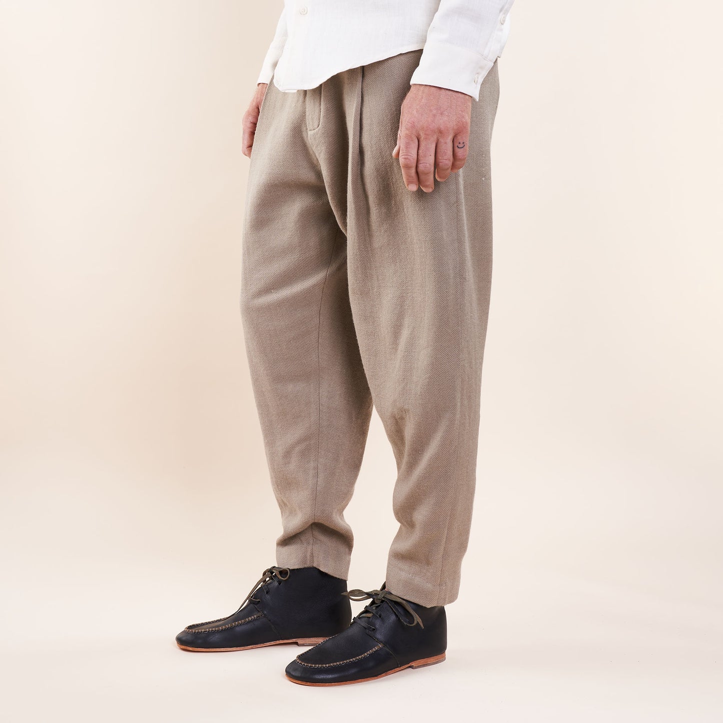 Hi-Top Moccasin, Plant Dyed Black Vegetable Tanned Leather