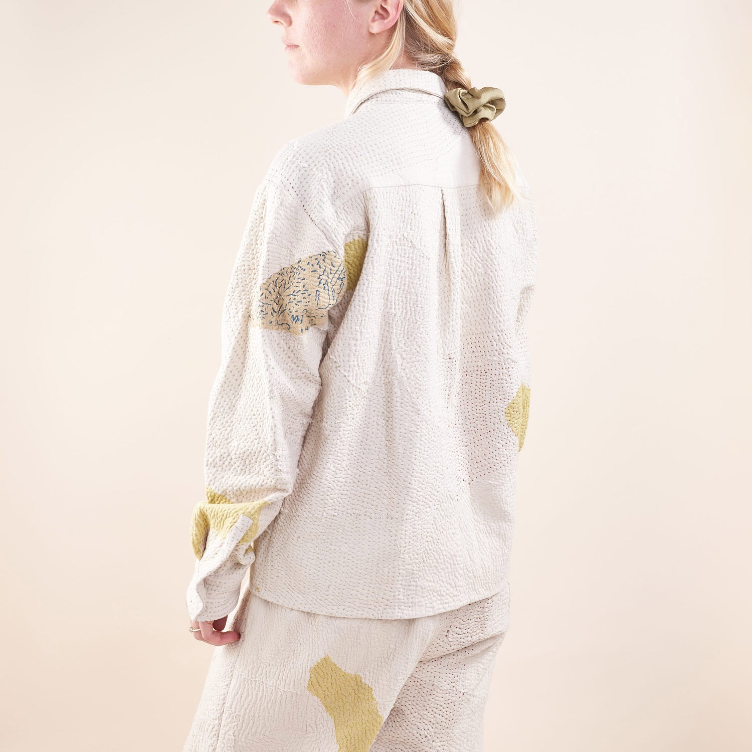 Kantha Quilted Shirt, Upcycled Patchwork