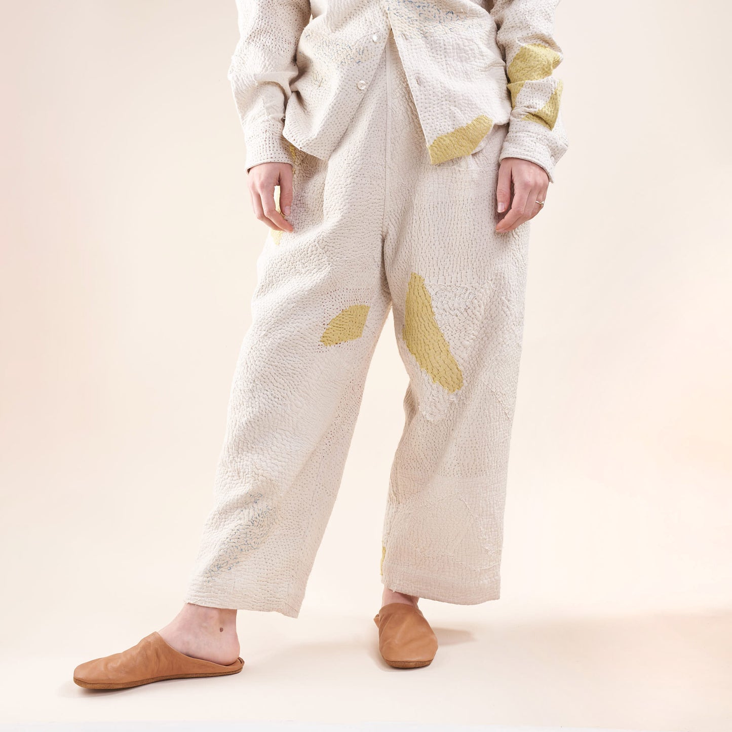 Kantha Quilted Pants, Upcycled Patchwork