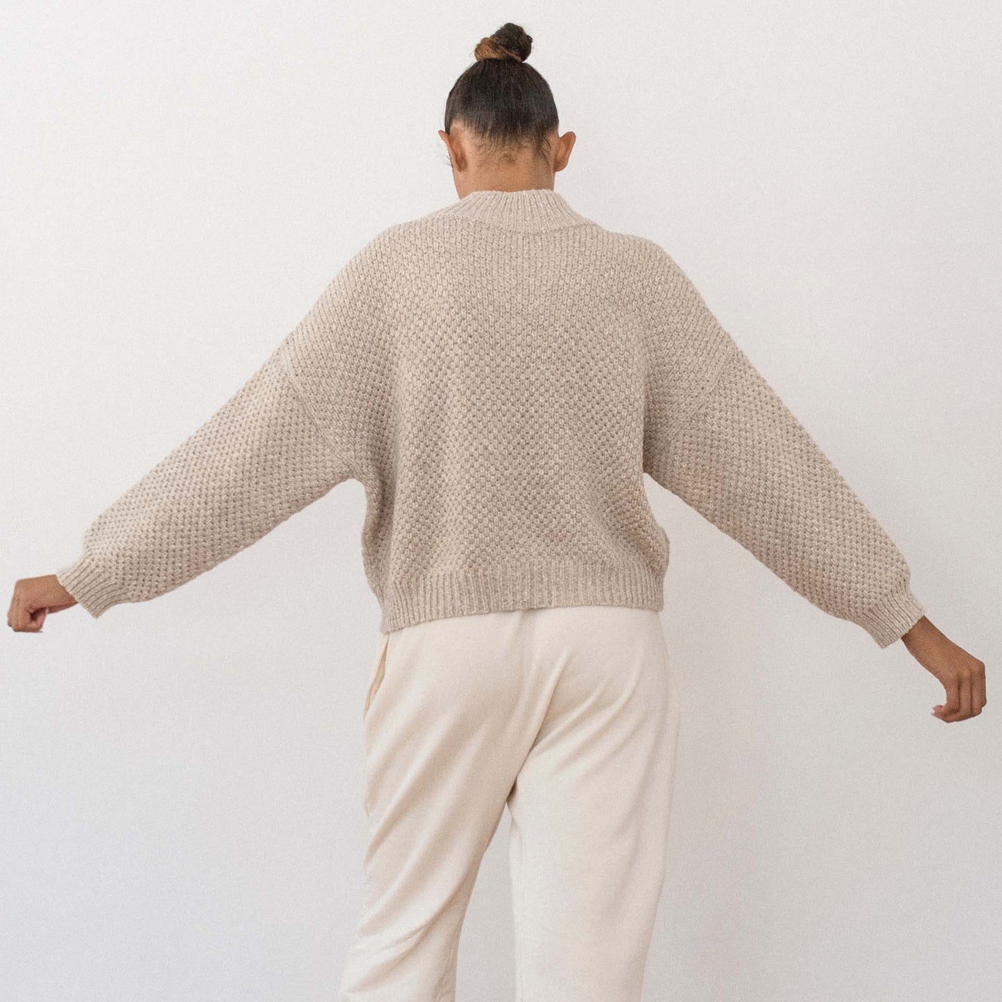 Box Bomber, Undyed Limestone Organic Cotton/Alpaca Blend
