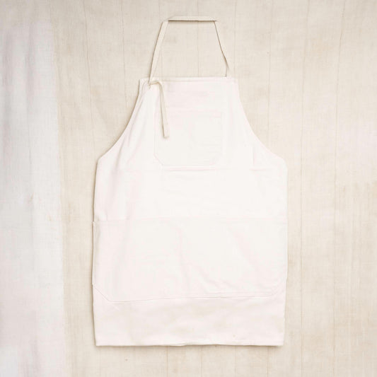 10-Pocket Convertible Maker Apron-Market Tote, Undyed Organic Cotton Twill + Canvas