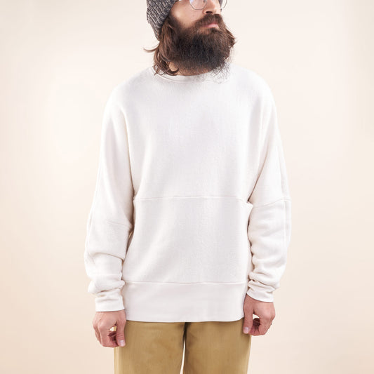 1-Pocket Knit Pullover, Undyed Organic Cotton Piled Fleece