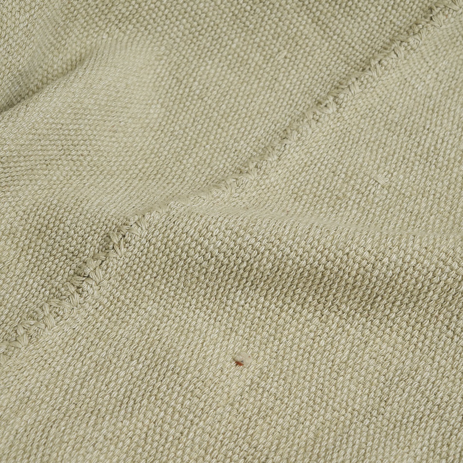 Handwoven Organic Cotton Throw Blanket, Undyed Jade