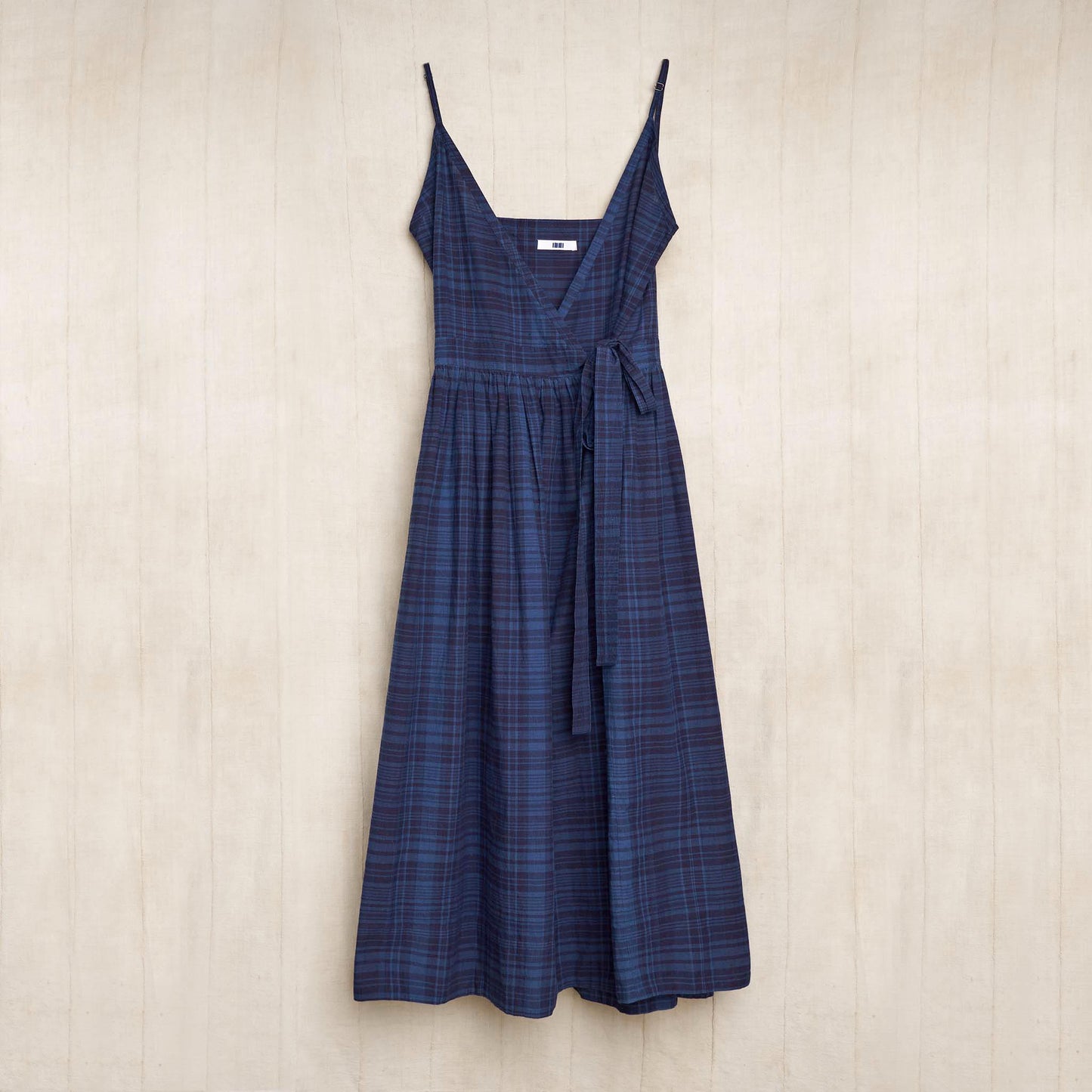 Mica Wrap Dress, Organic Indigo Madras