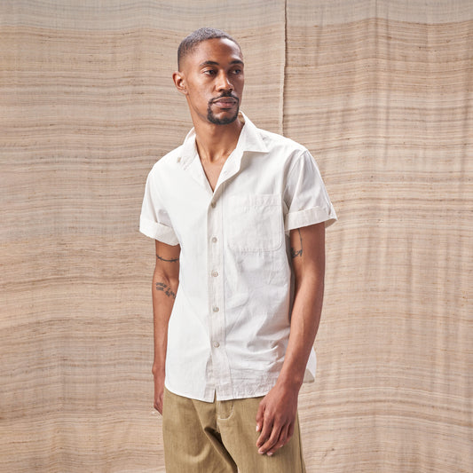 Camp Collar Matty Shirt, Organic Undyed Poplin