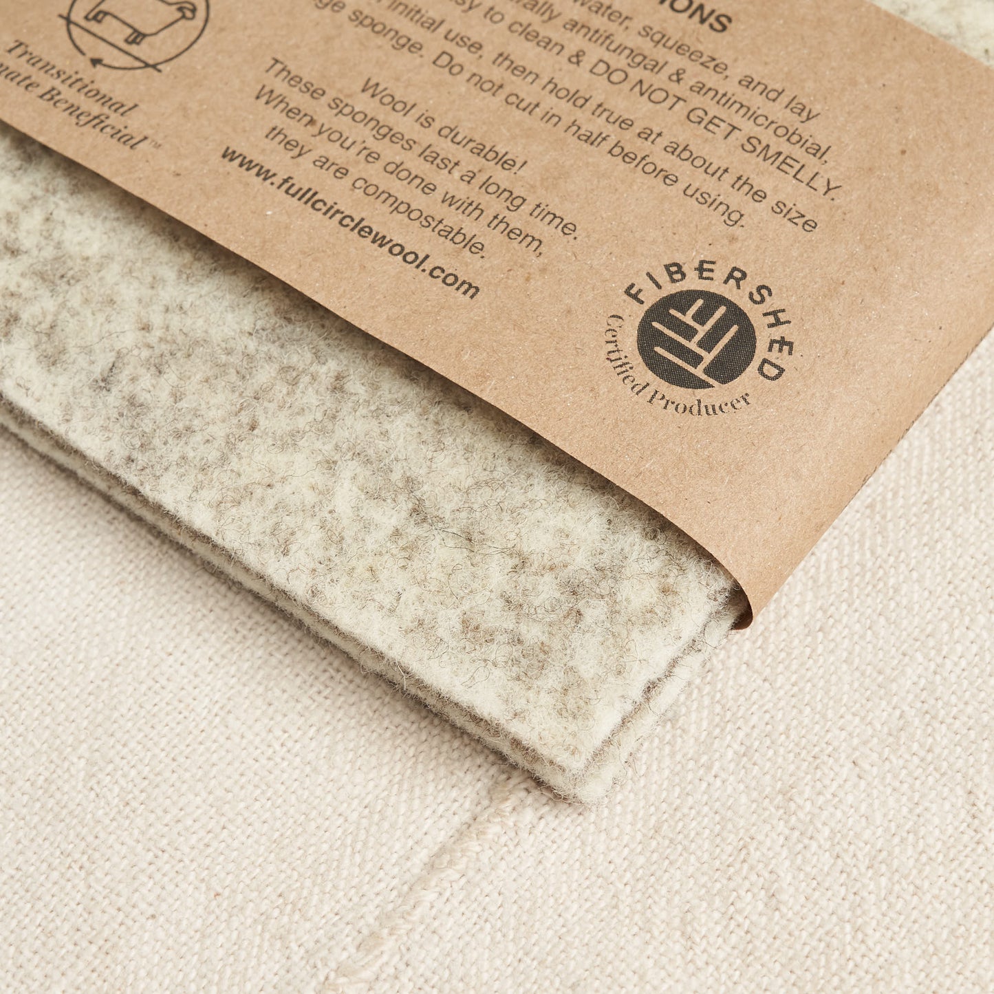 Climate Beneficial™ Wool Sponges, Two-Tone Gray/Cream