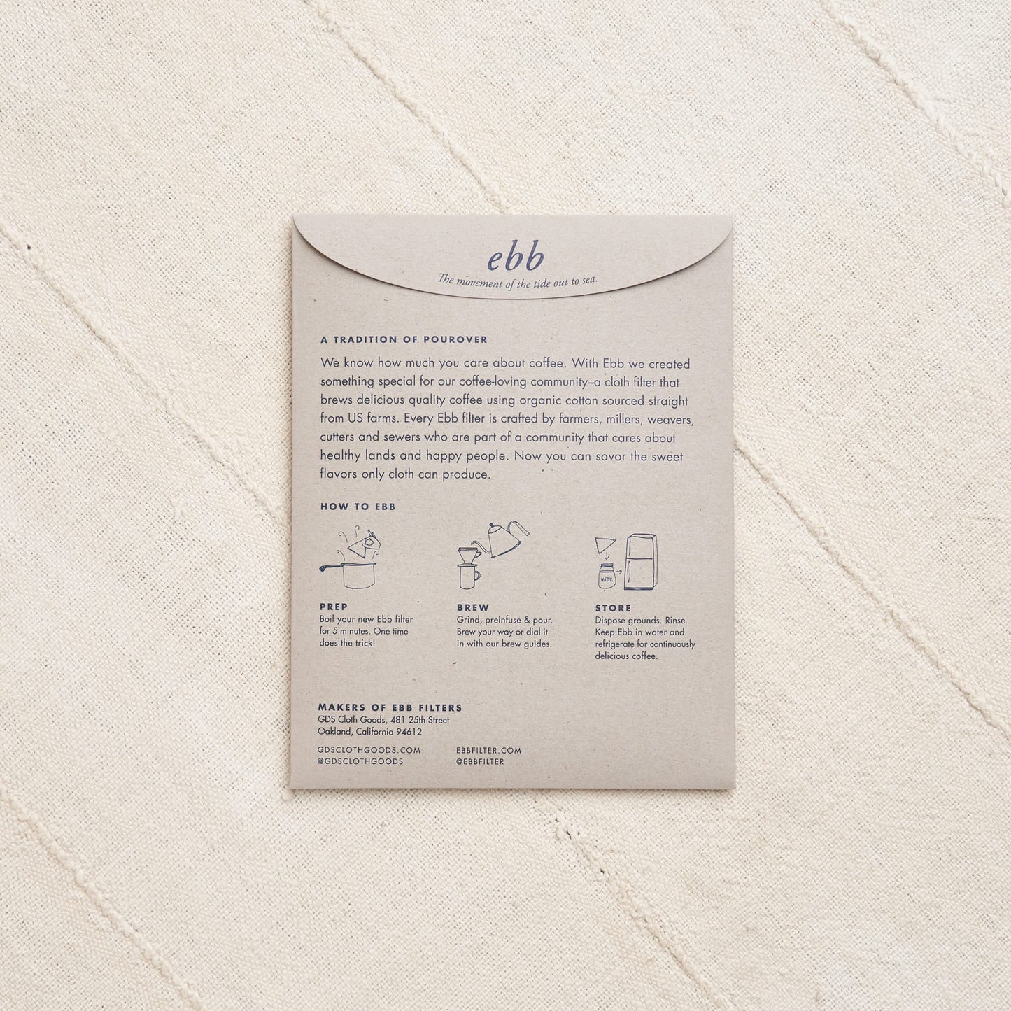 Ebb Organic Cotton Coffee Filters