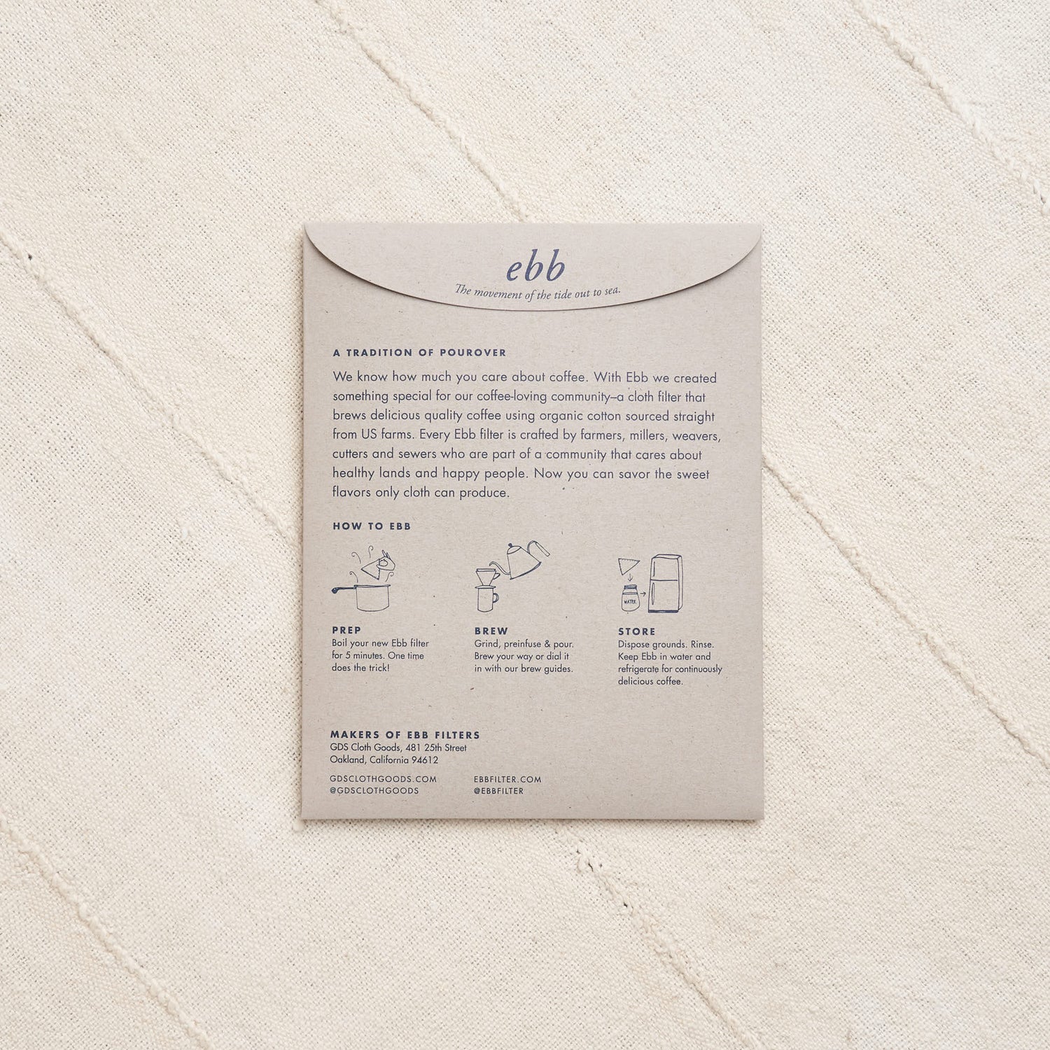 Ebb Organic Cotton Coffee Filters