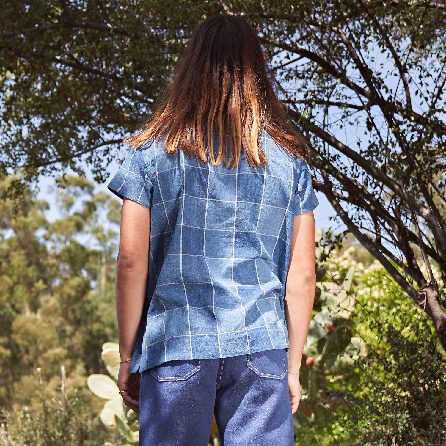 Camp Shirt, Indigo Box Check Kala Cotton