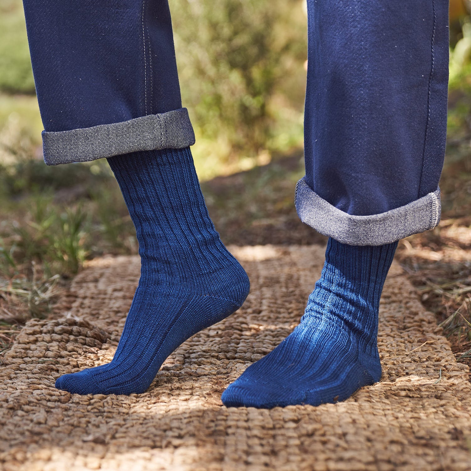 Compostable Cotton Socks, Indigo