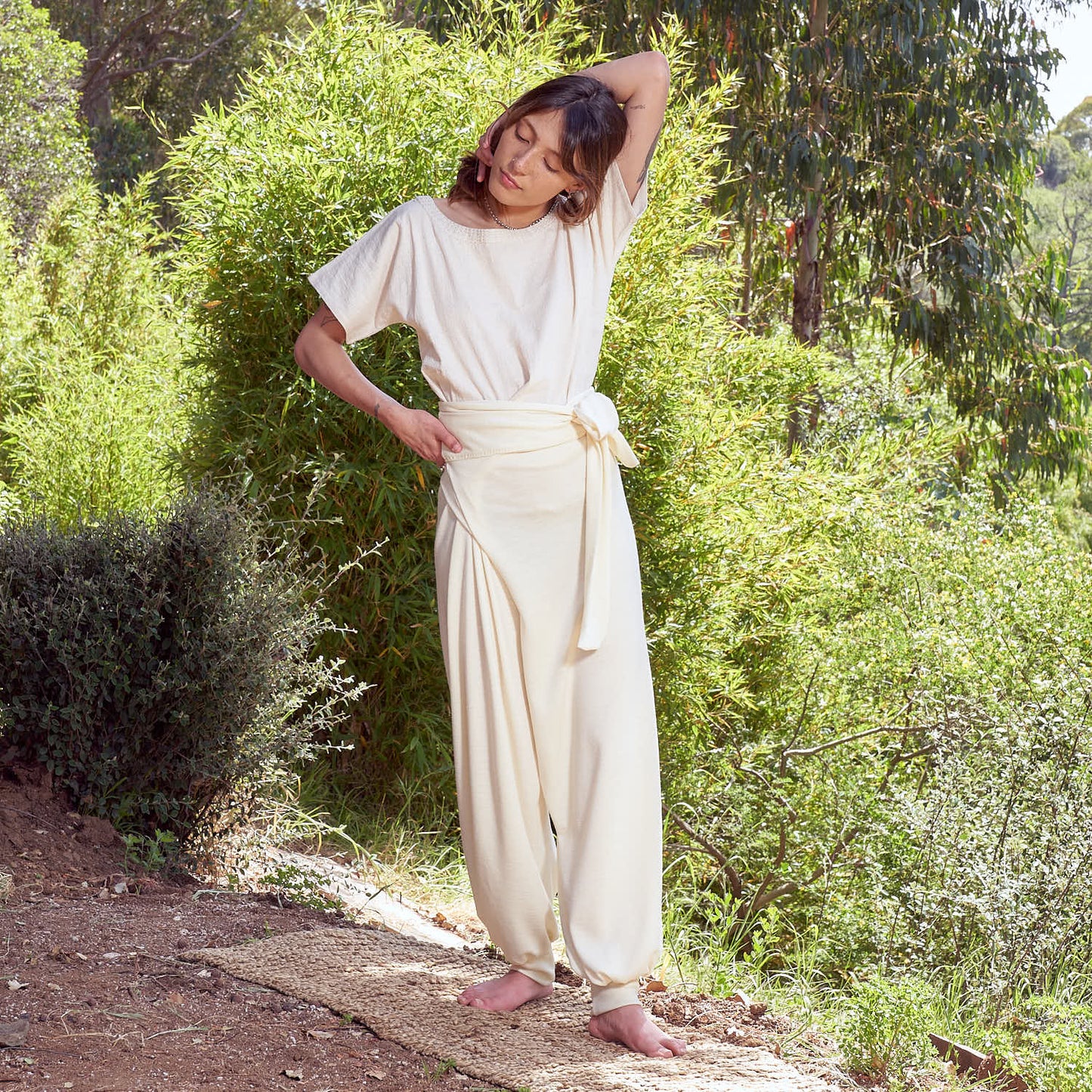 Wrap Pant, Undyed Summer Weight Merino Wool