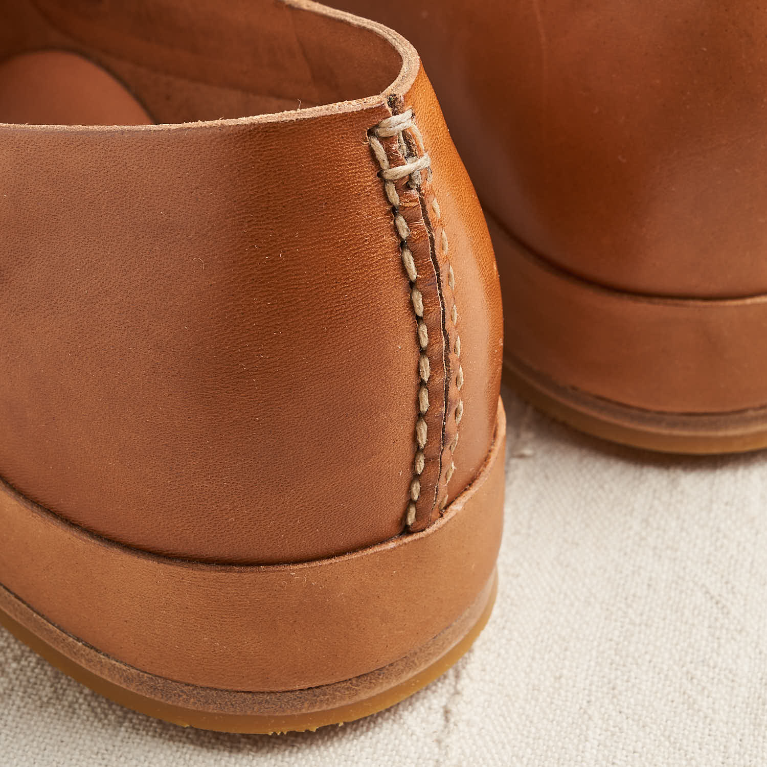 Hand-Sewn Slip-On, Vegetable Tanned Leather