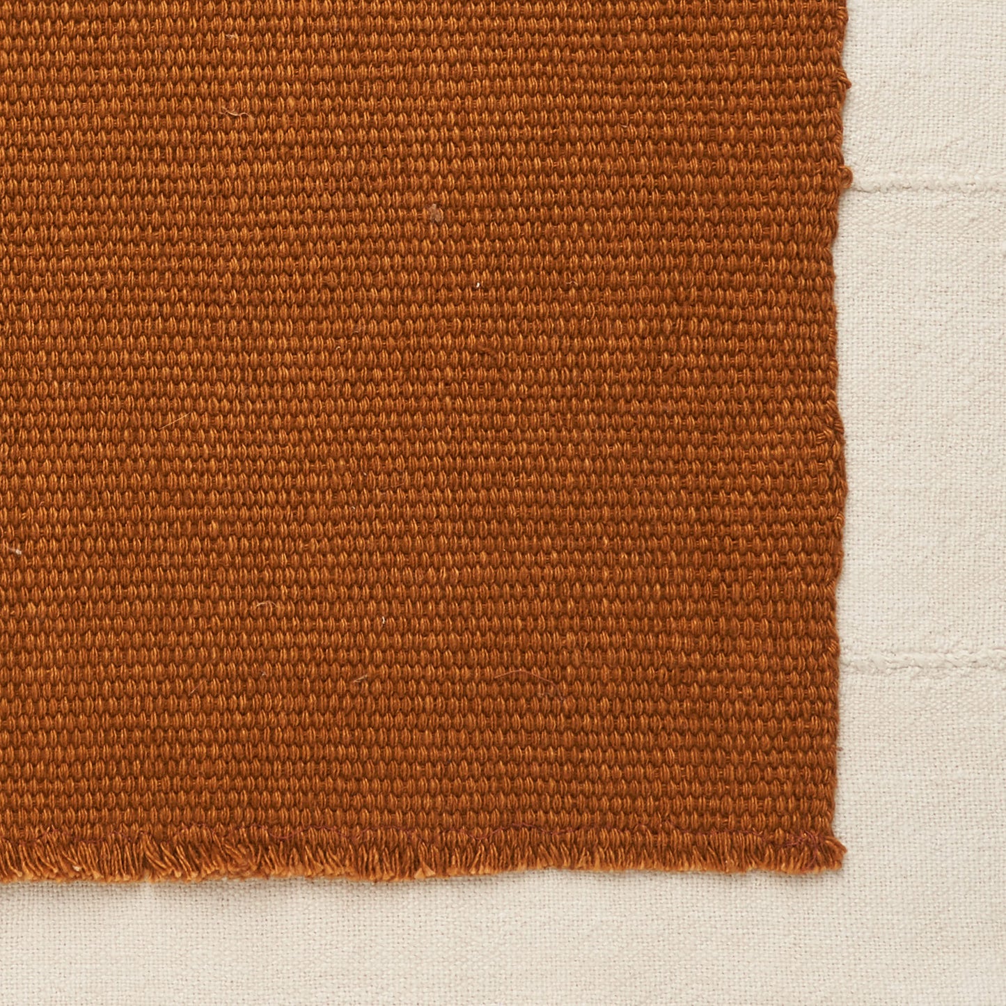 Handwoven Organic Cotton Placemat Set, Undyed Burnt Terracotta