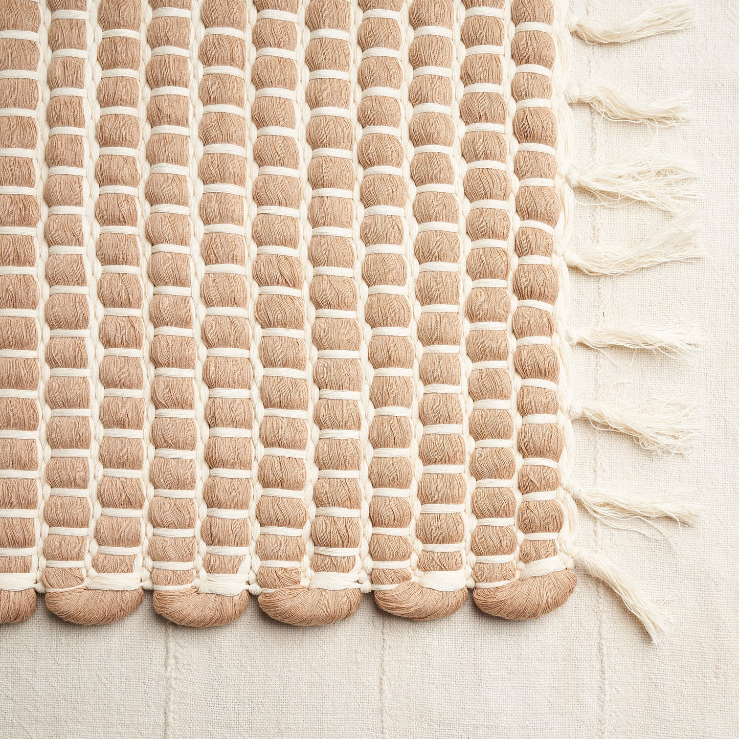 Handwoven Rug, Undyed Camel Organic Cotton