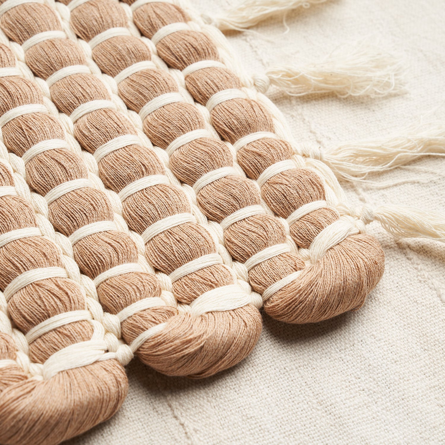 Handwoven Rug, Undyed Camel Organic Cotton