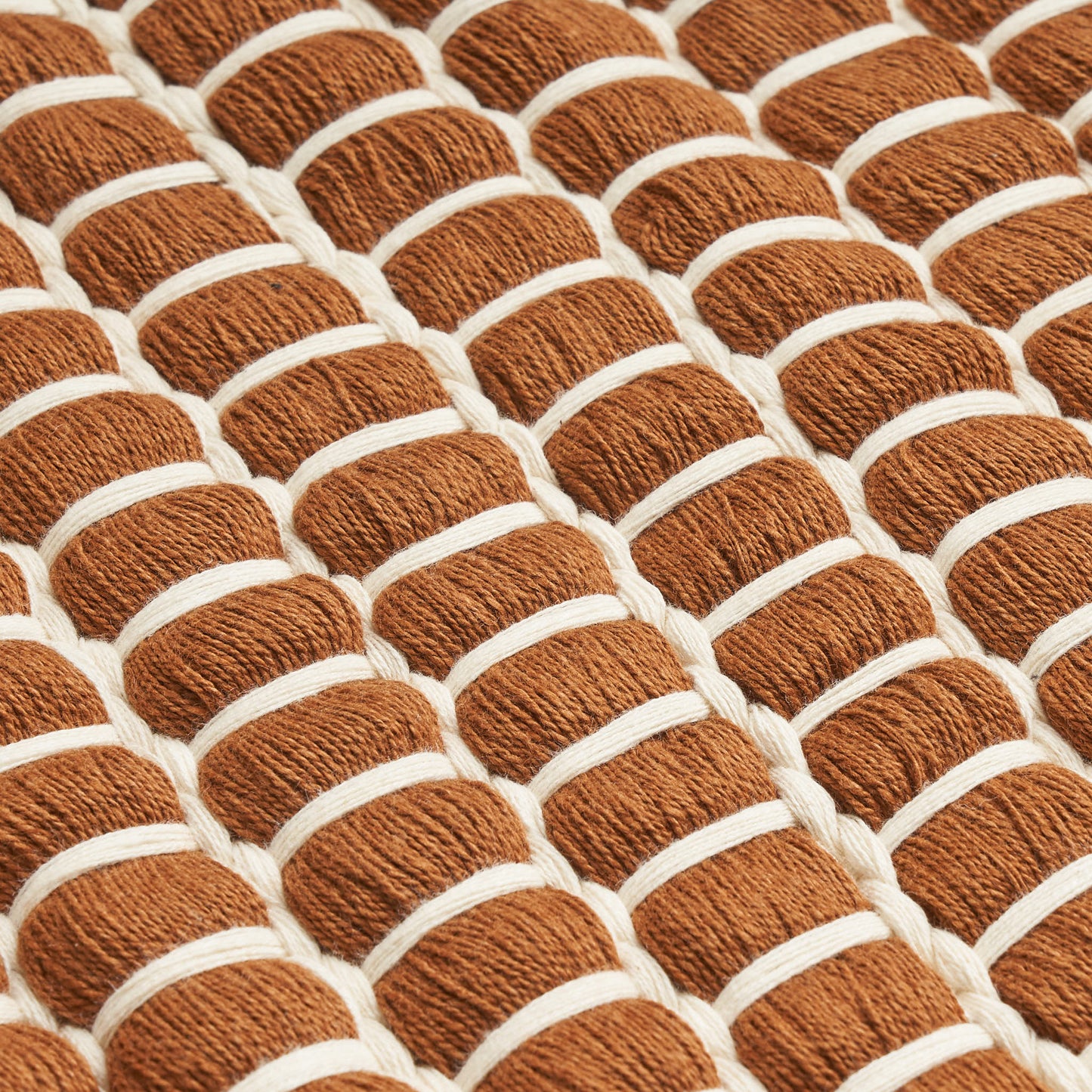 Handwoven Organic Cotton Rug, Undyed Burnt Terracotta
