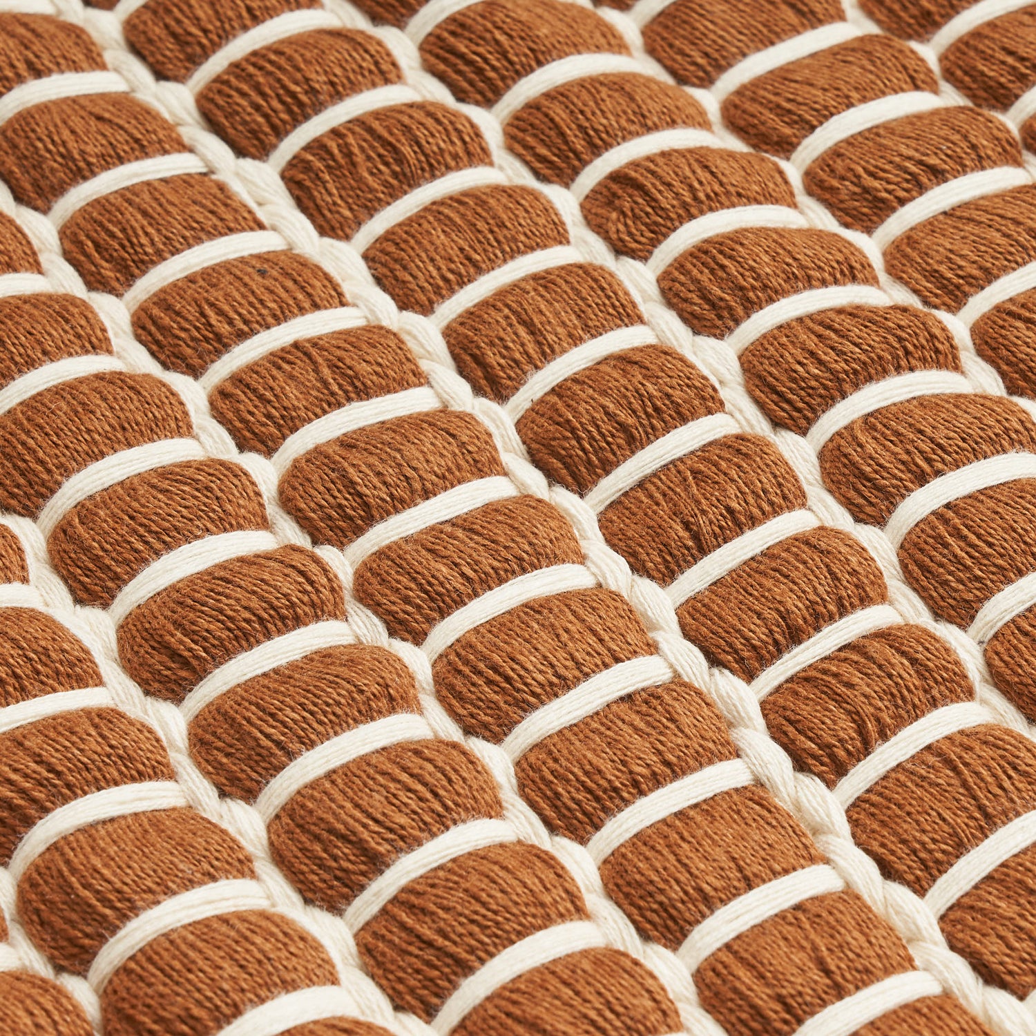Handwoven Organic Cotton Rug, Undyed Burnt Terracotta