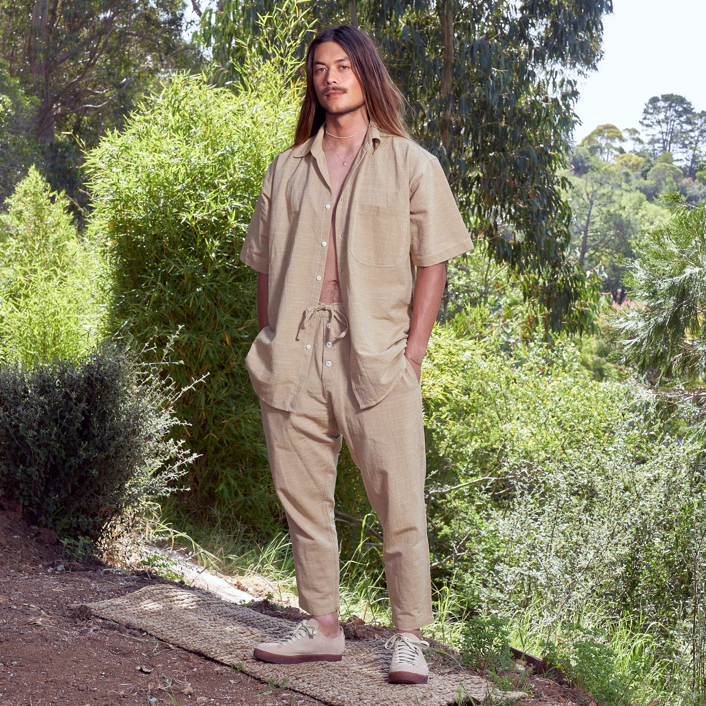 Parachute Pants, Handloom Cotton Mango Ikat