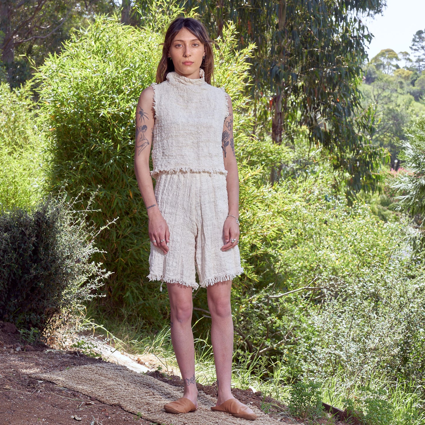 Live Edge Short, Undyed Handspun Natural Cotton