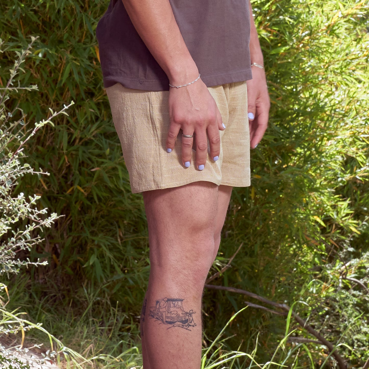 Sun Shorts, Handloom Cotton Mango Ikat