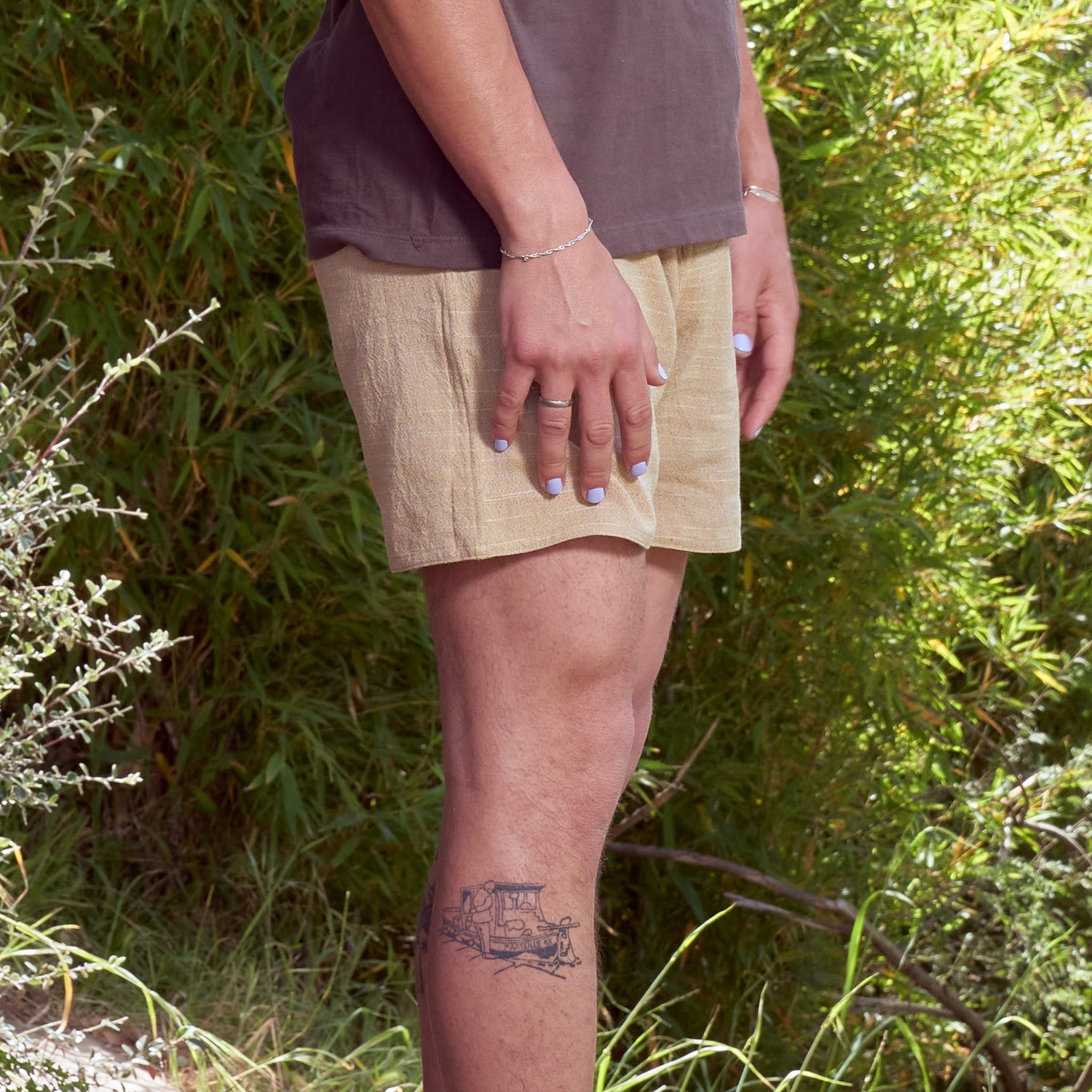 Sun Shorts, Handloom Cotton Mango Ikat