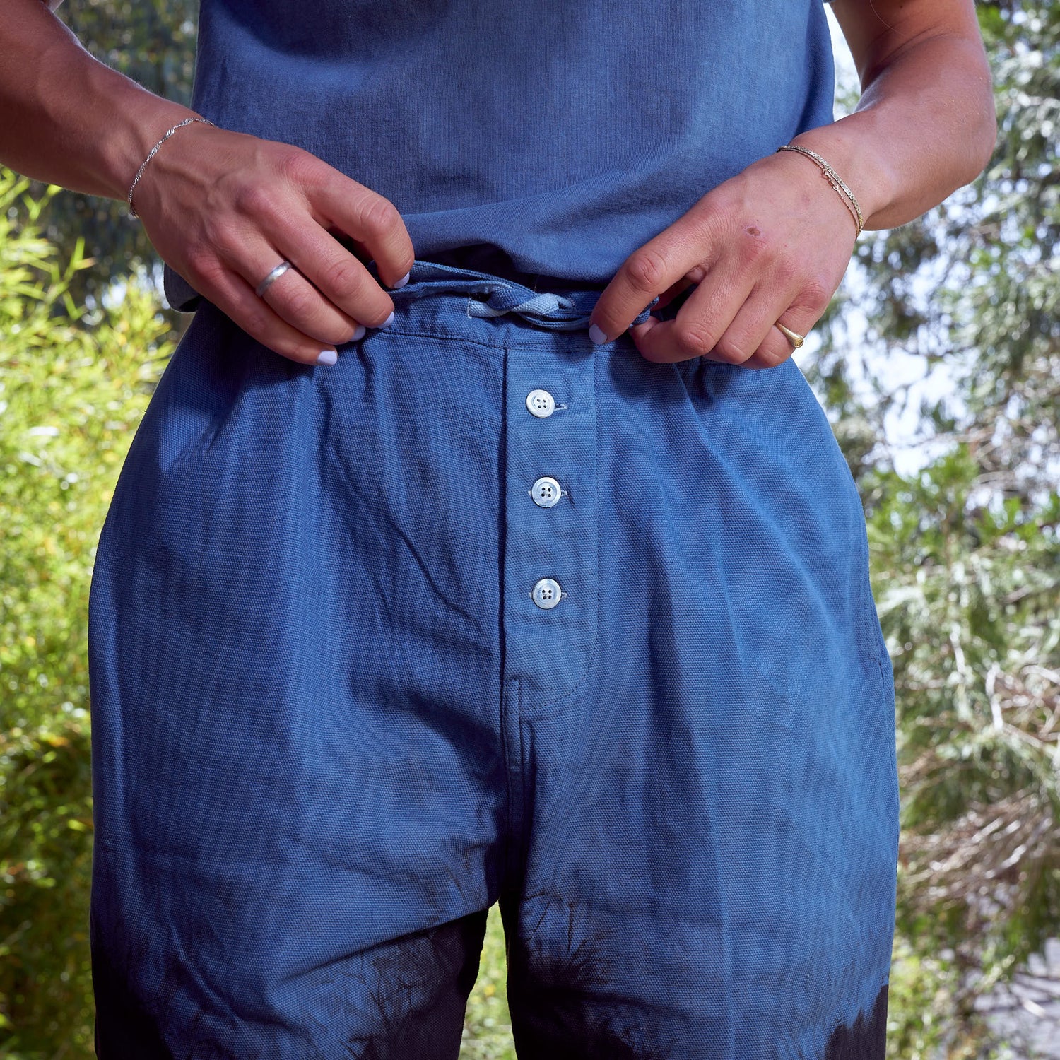 Parachute Pants, Two-Tone Dipped Natural Cotton Canvas