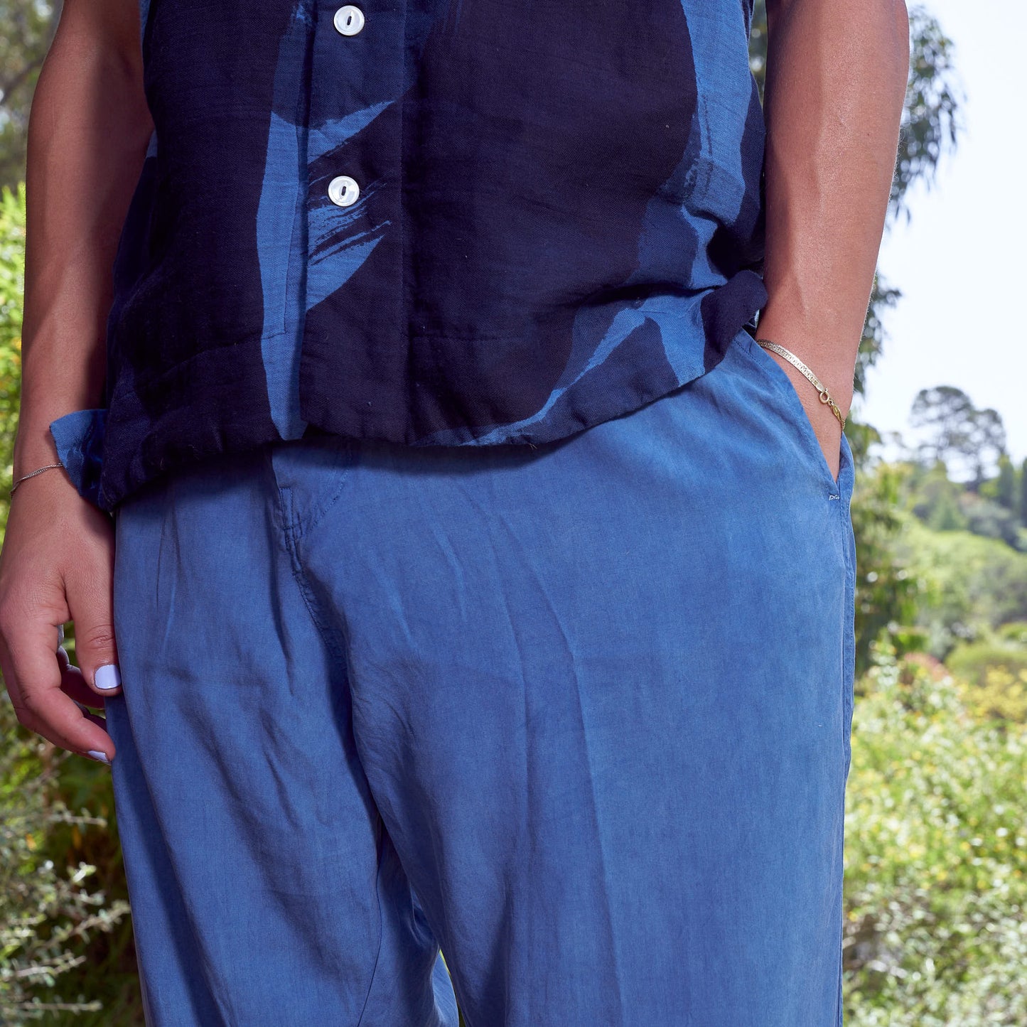 Parachute Pants, Indigo Silk Fujiette
