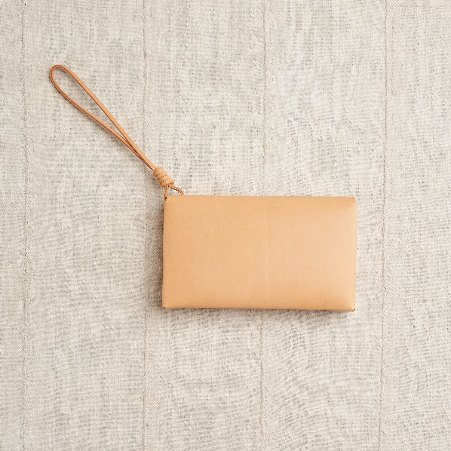 Woven Passport Wallet, Natural Vegetable Tanned Leather