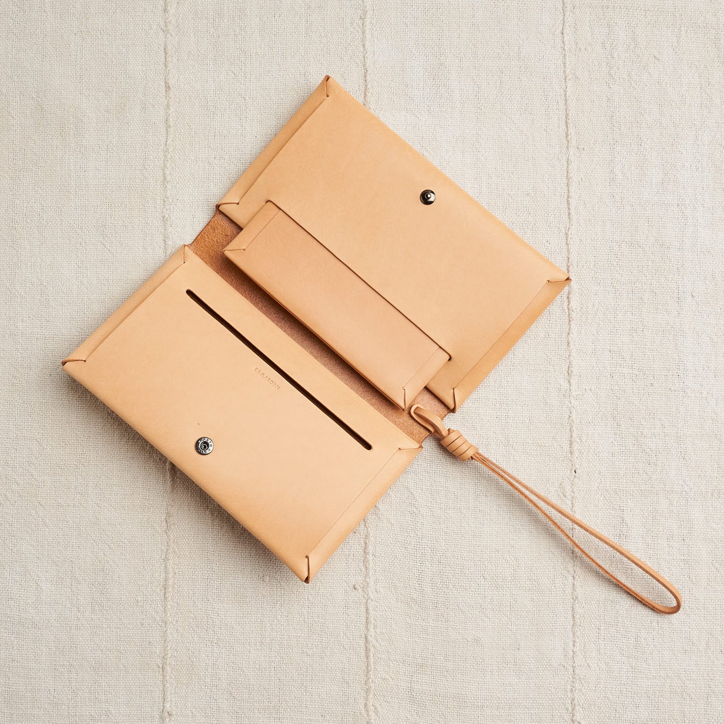 Woven Passport Wallet, Natural Vegetable Tanned Leather