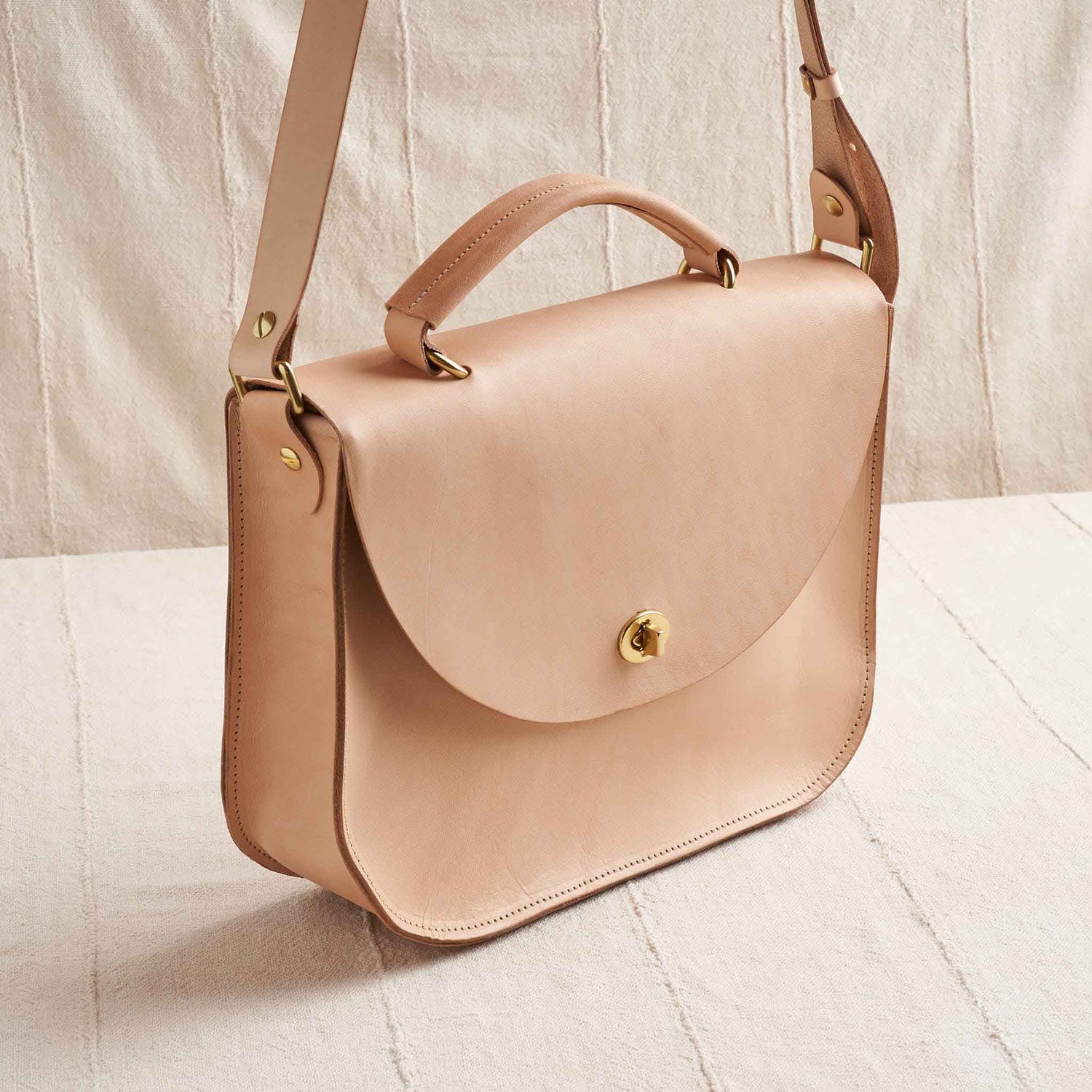 Mabel School Bag, Natural Vegetable Tanned Leather