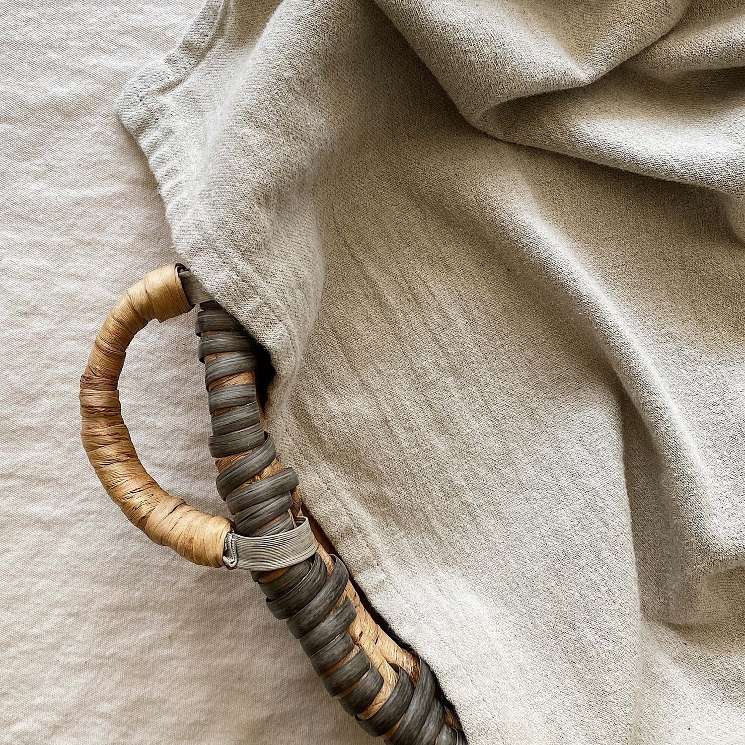Limited Edition Organic Cotton Napkin, Undyed Green Twill