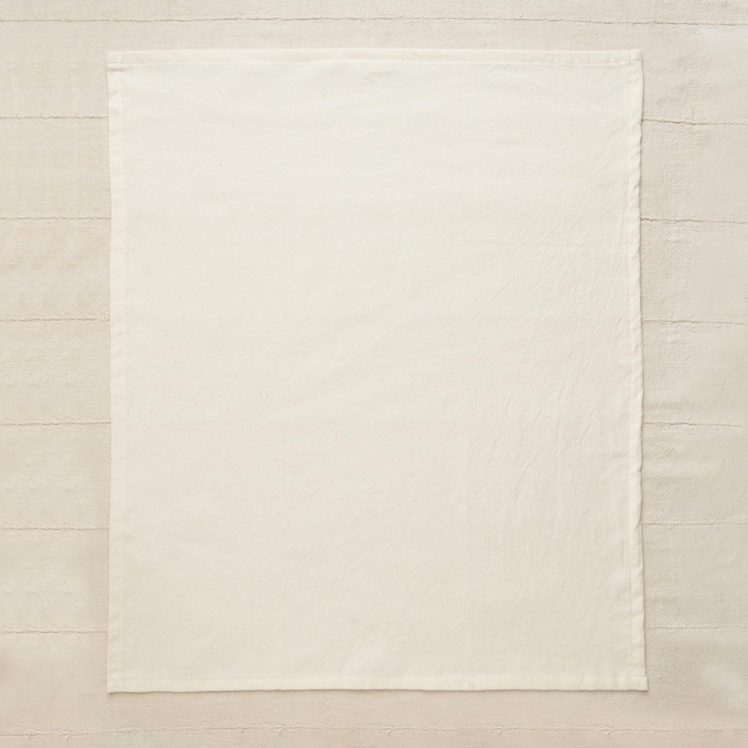 Organic Kitchen Towel, Undyed Cream Basketweave