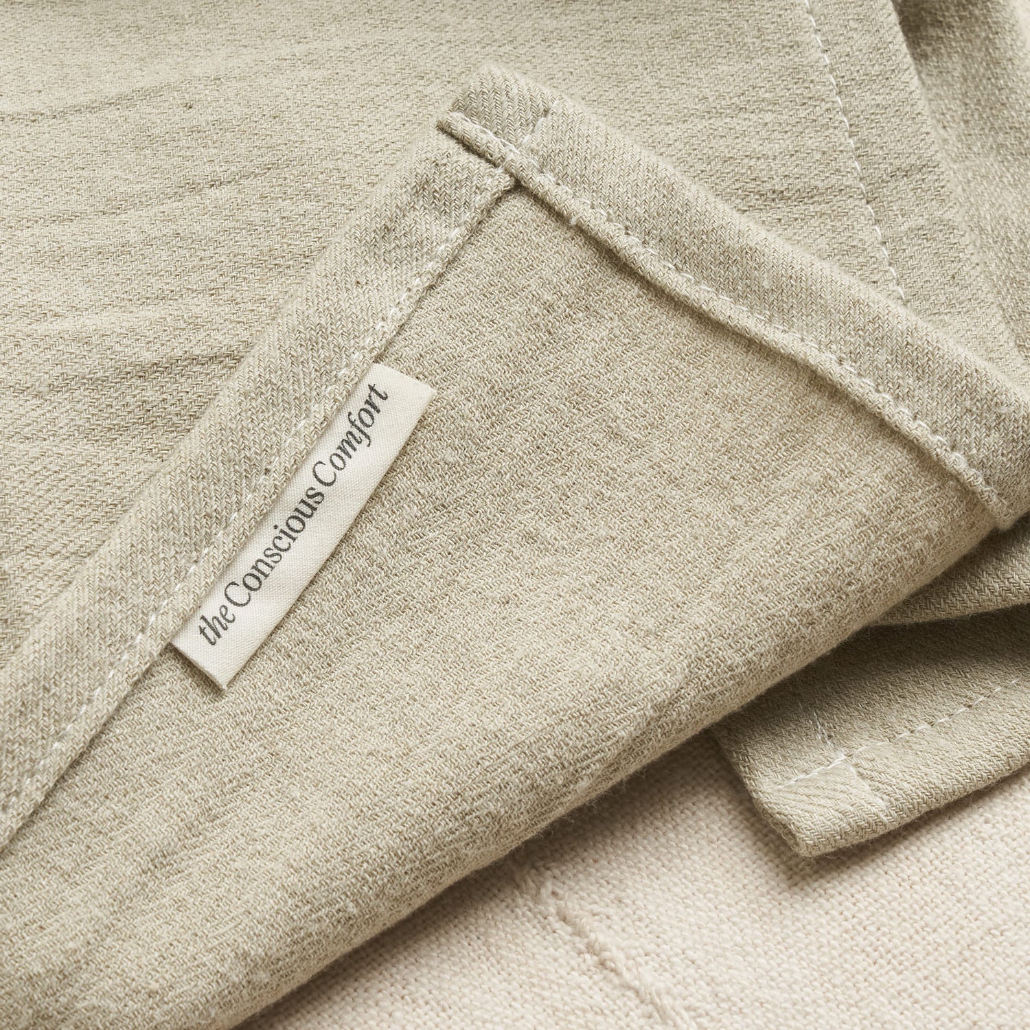 Limited Edition Organic Cotton Napkin, Undyed Green Twill