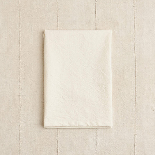 Organic Cotton Tea Towel, Undyed Cream Dobby