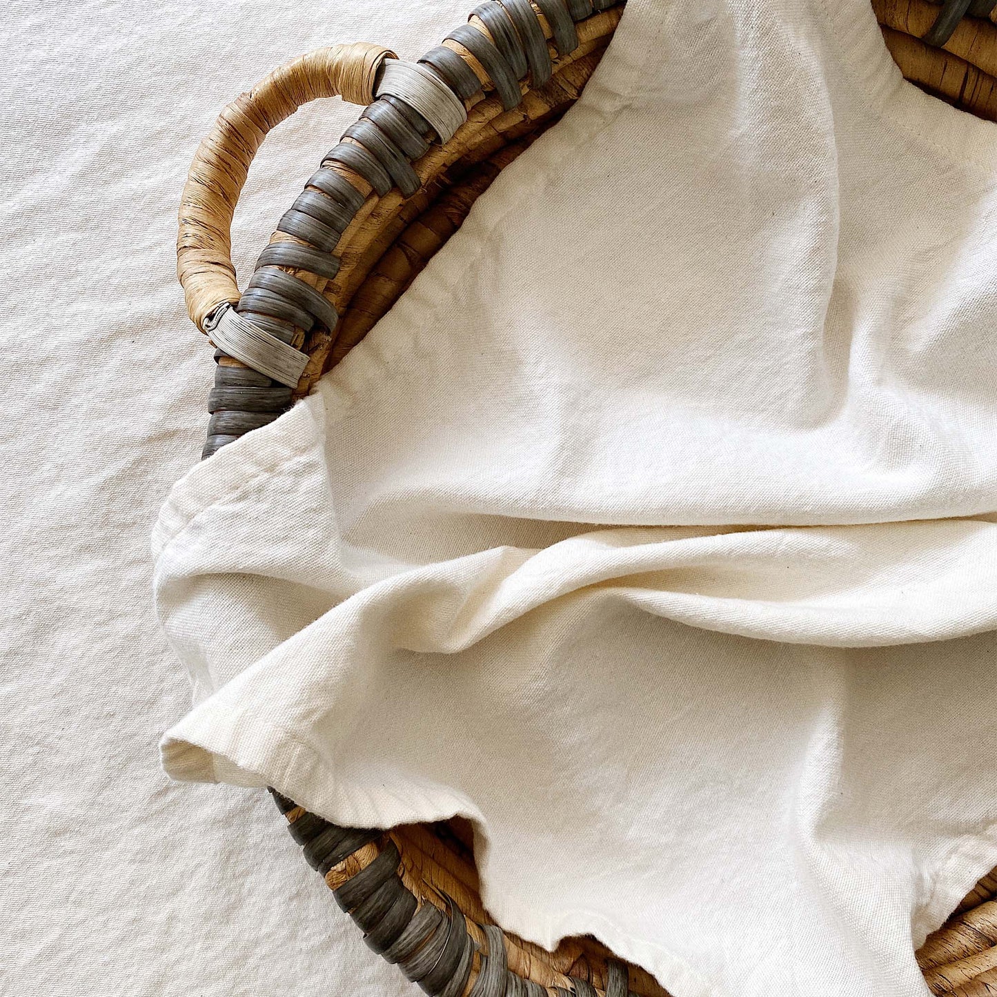 Organic Cotton Napkin, Undyed Cream Basketweave