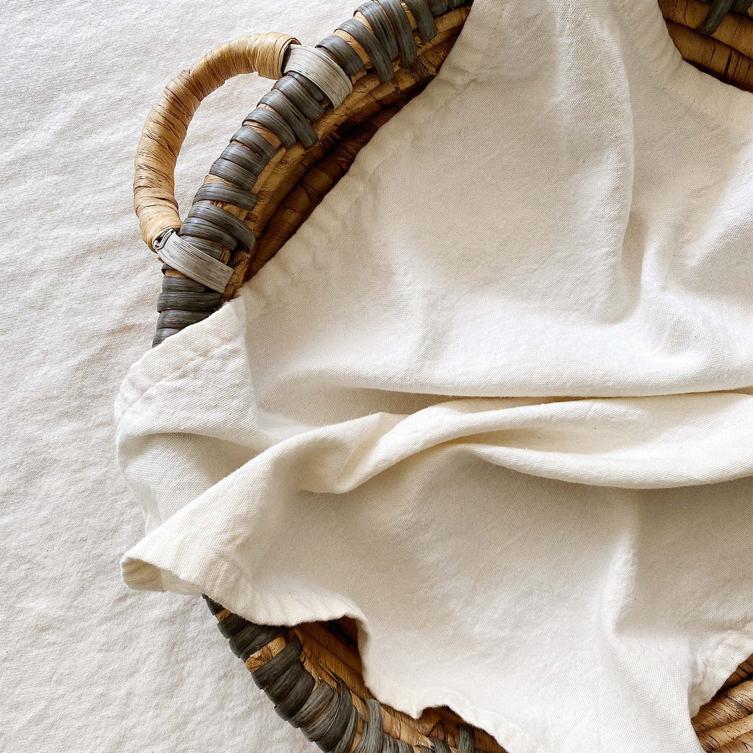 Organic Cotton Napkin, Undyed Cream Basketweave