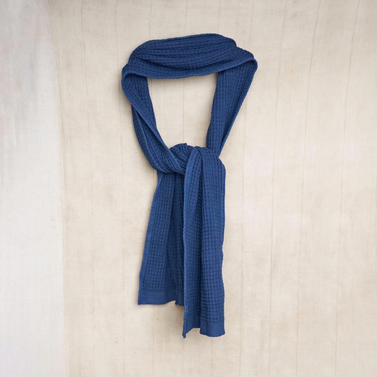 Big Selvedge Scarf, Indigo Organic Cotton Waffle