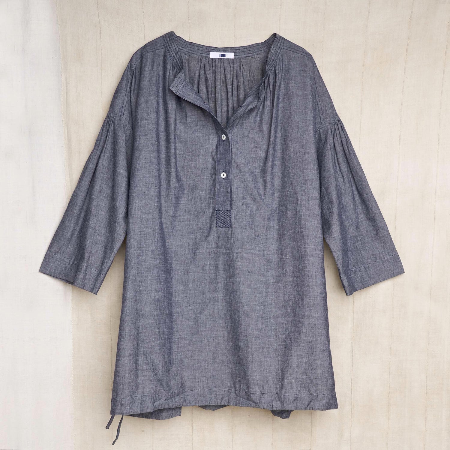 Aline Tunic, Indigo Organic Cotton Chambray