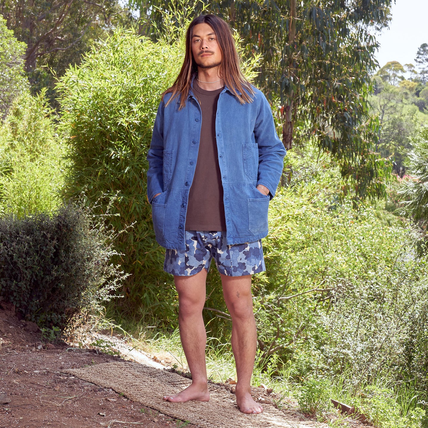 10-Pocket Maker Coat, Indigo Organic Cotton Twill + Canvas