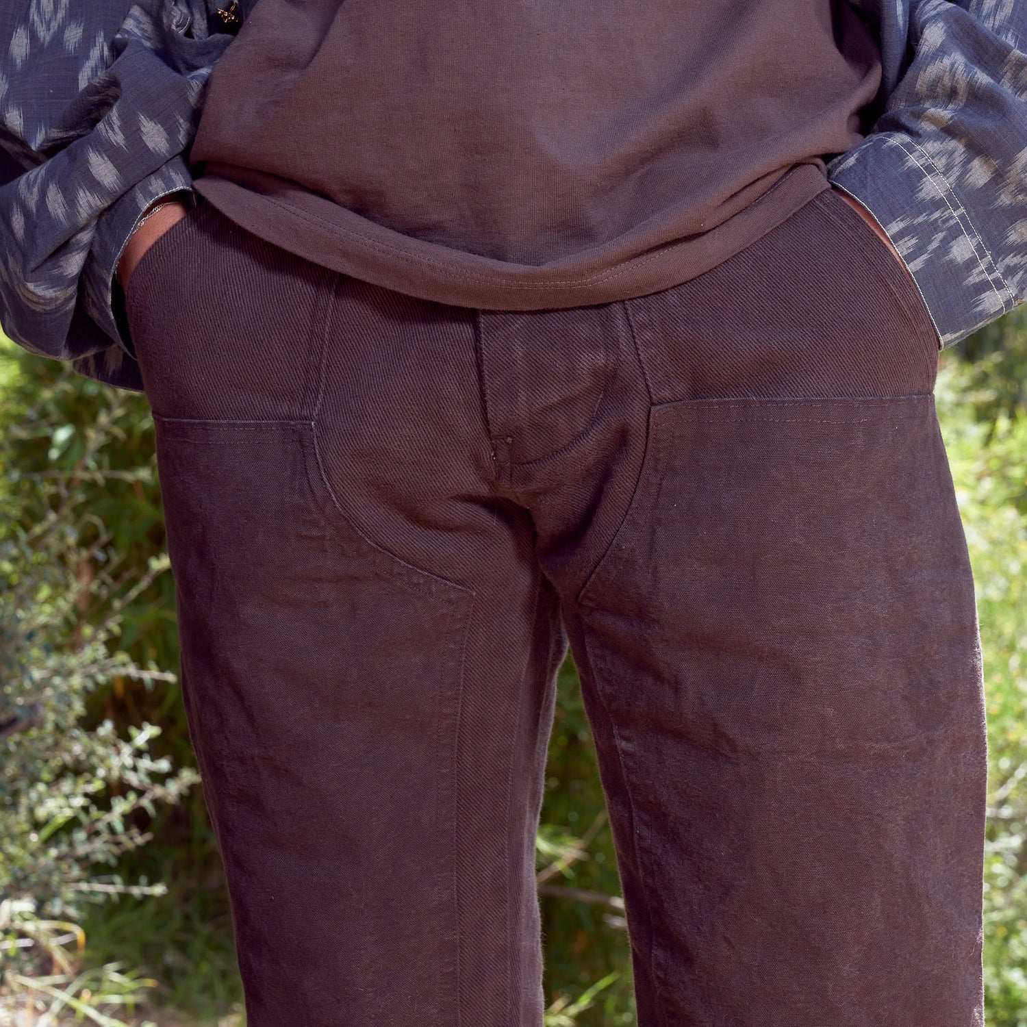 8-Pocket Drawstring Maker Pants, Cutch Brown Organic Cotton Twill + Canvas