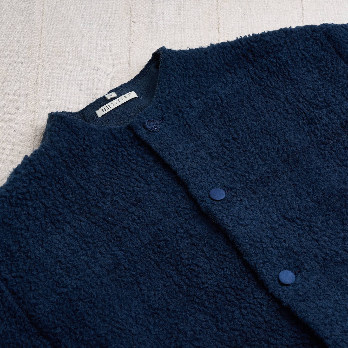 Silk-Lined Cocoon Coat, Handspun & Handwoven Indigo Wool