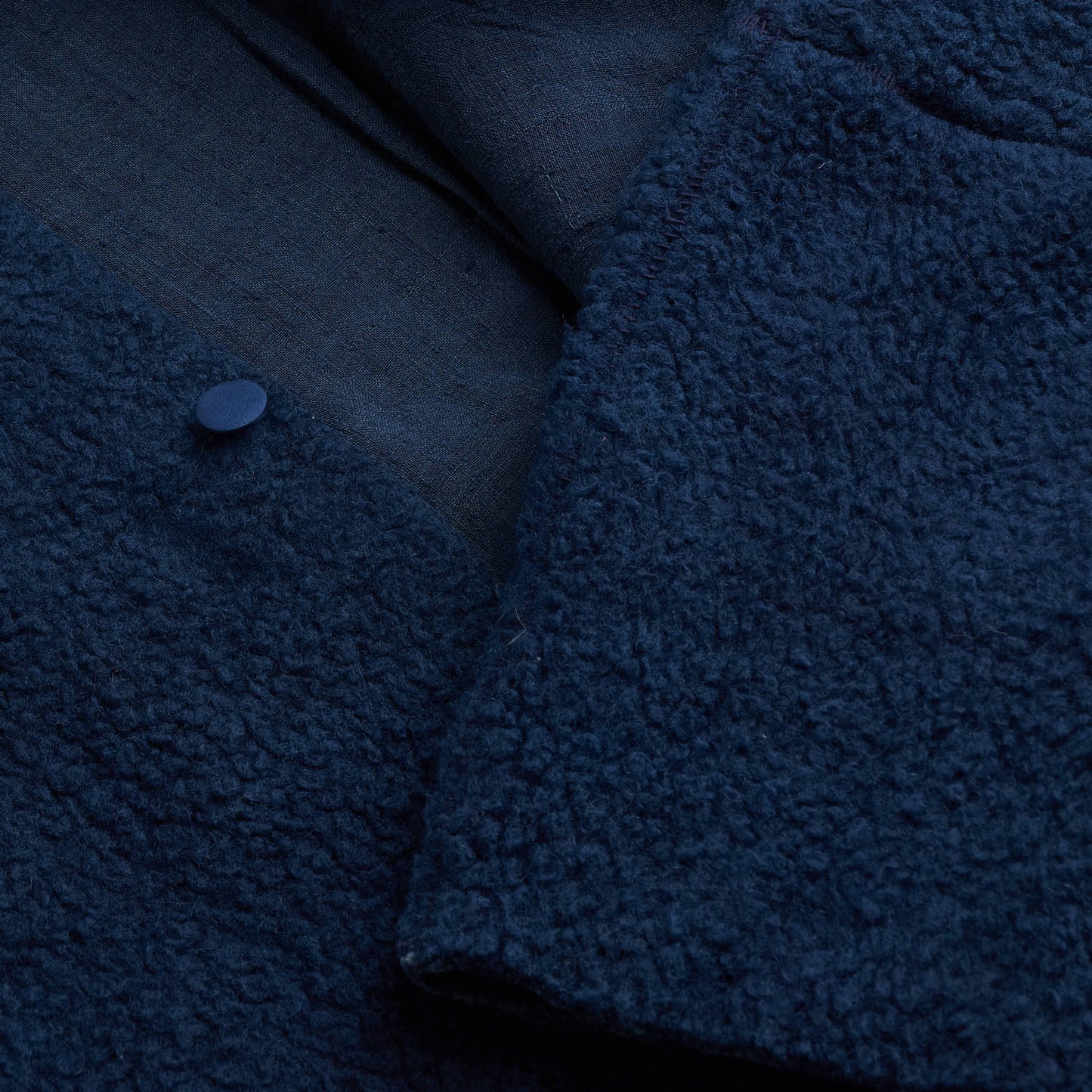 Silk-Lined Cocoon Coat, Handspun & Handwoven Indigo Wool