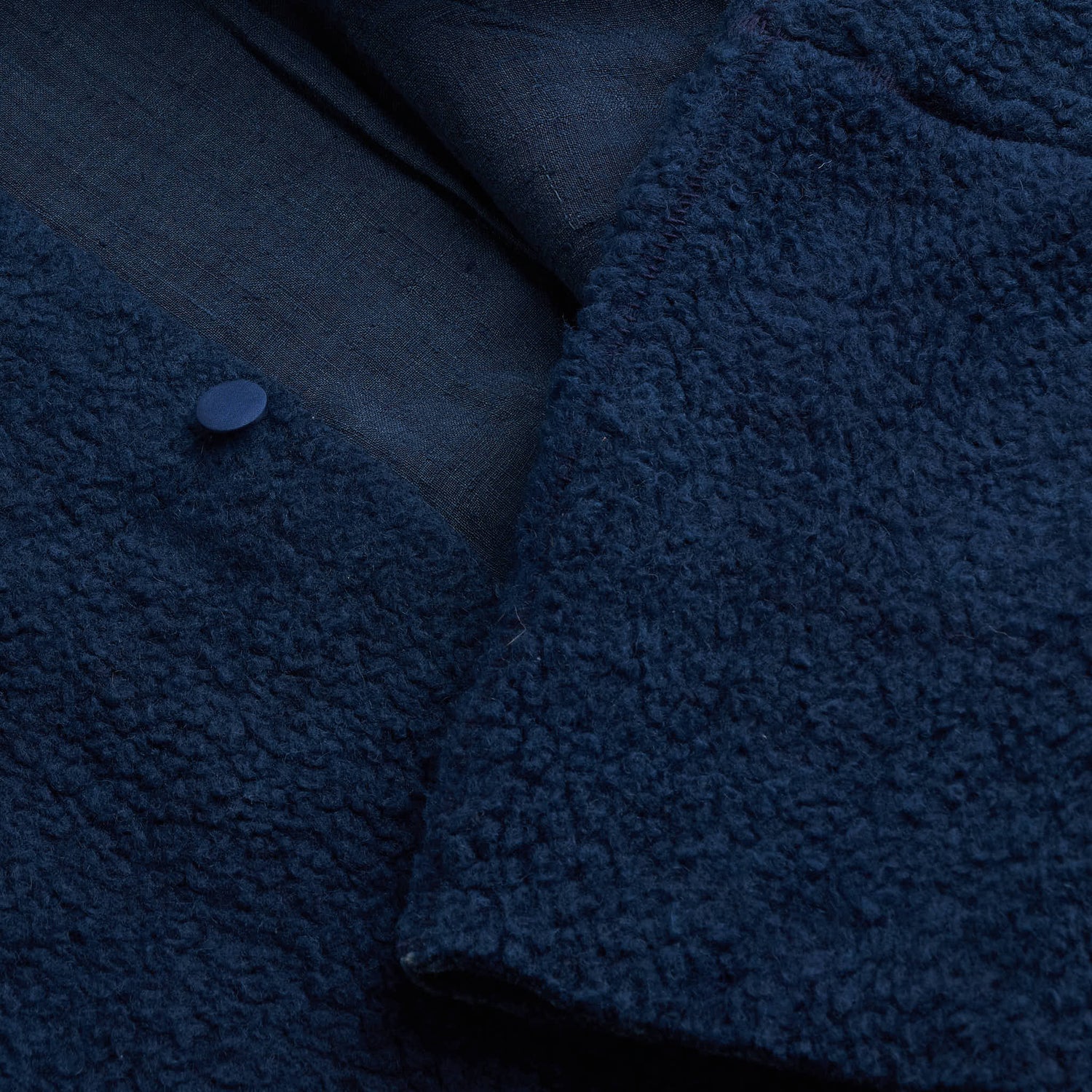 Silk-Lined Cocoon Coat, Handspun & Handwoven Indigo Wool