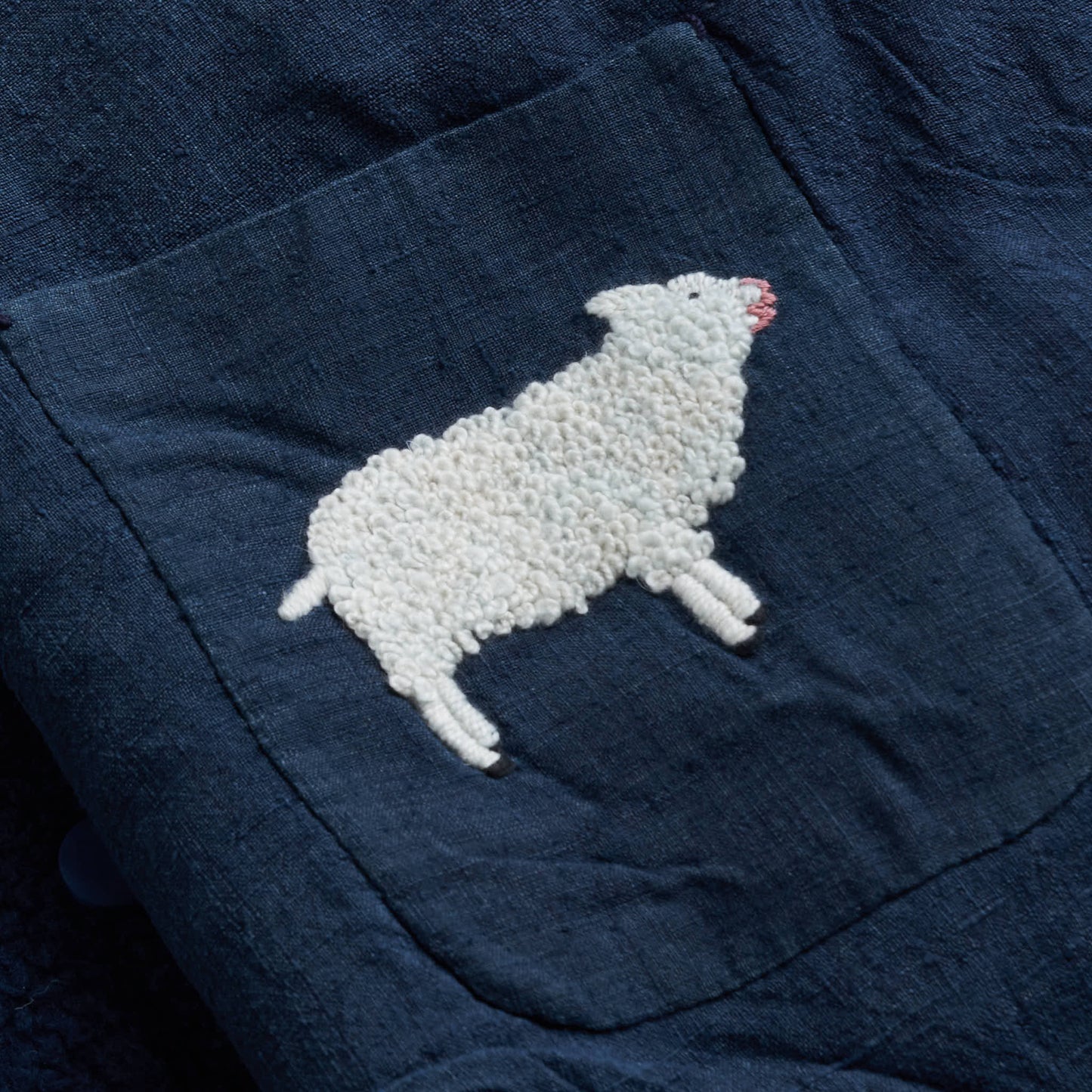 Silk-Lined Cocoon Coat, Handspun & Handwoven Indigo Wool