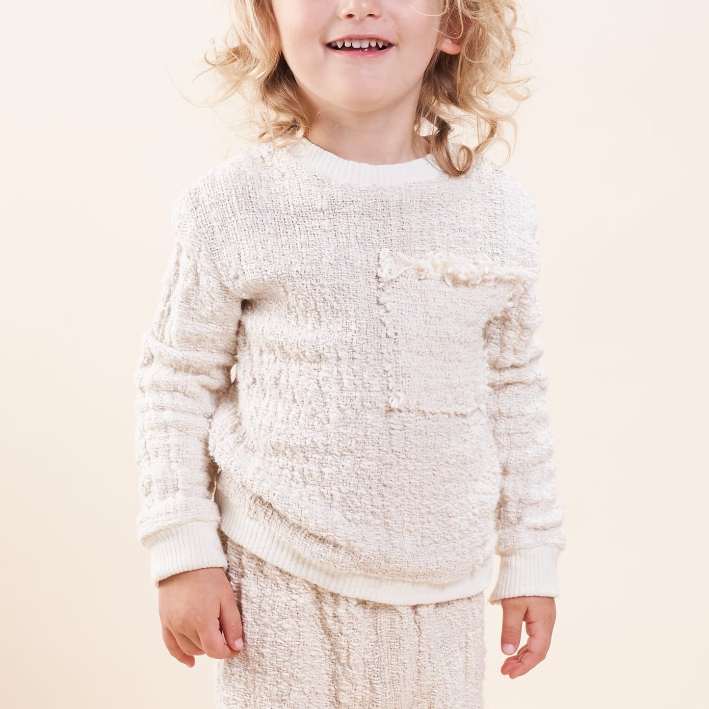 Kids' Sweatershirt, Undyed Handspun Natural Cotton