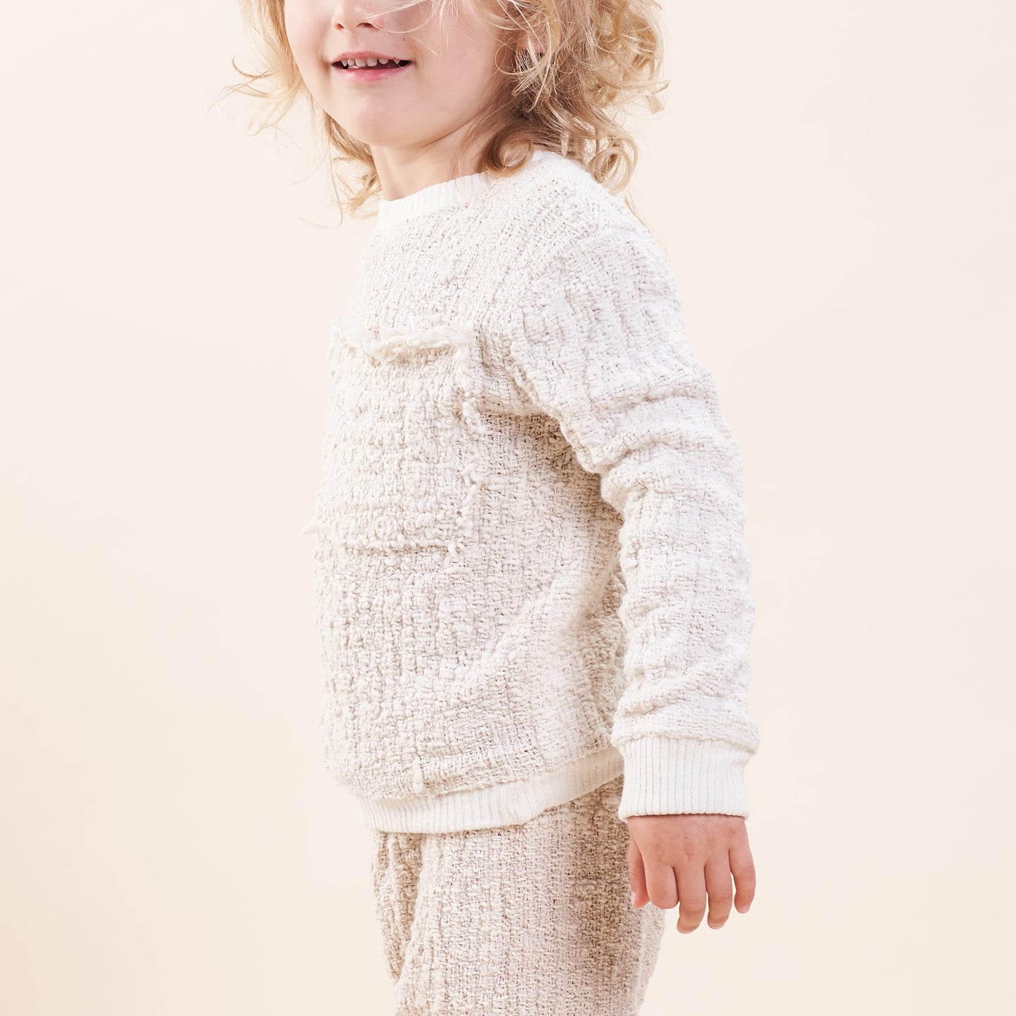 Kids' Sweatershirt, Undyed Handspun Natural Cotton